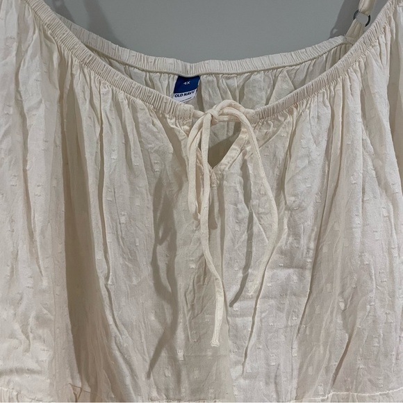 Old Navy Textured Clip-Dot Tiered Tie-Neck Bustier Cami Top Ivory Plus Size 4X - Picture 3 of 6